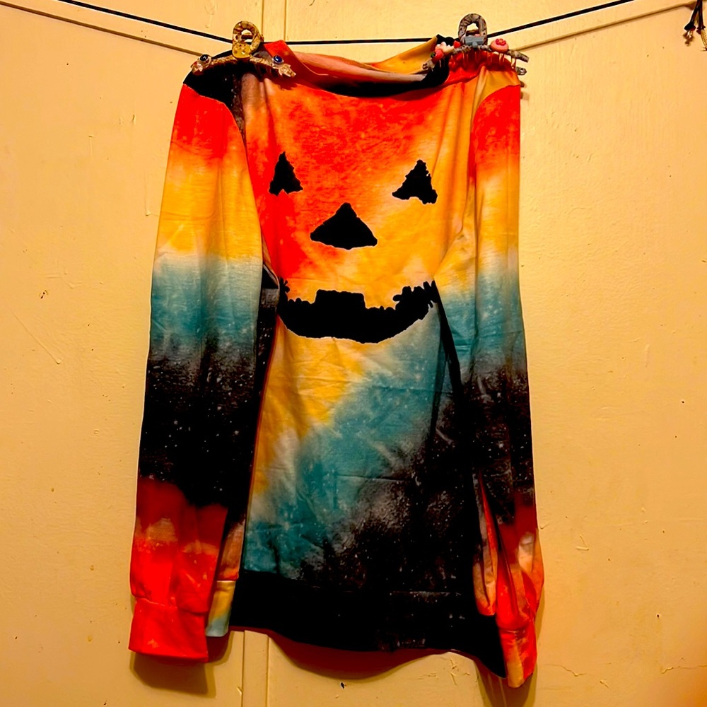 Long sleeve, Halloween galaxy shirt, size large